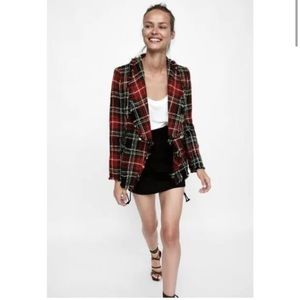 Zara Red Plaid Blazer